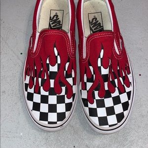 red checkered flame vans